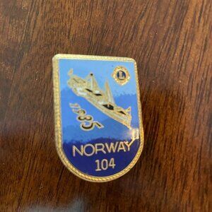 Vintage Lions Club Norway, 1985, pin, battleship!
